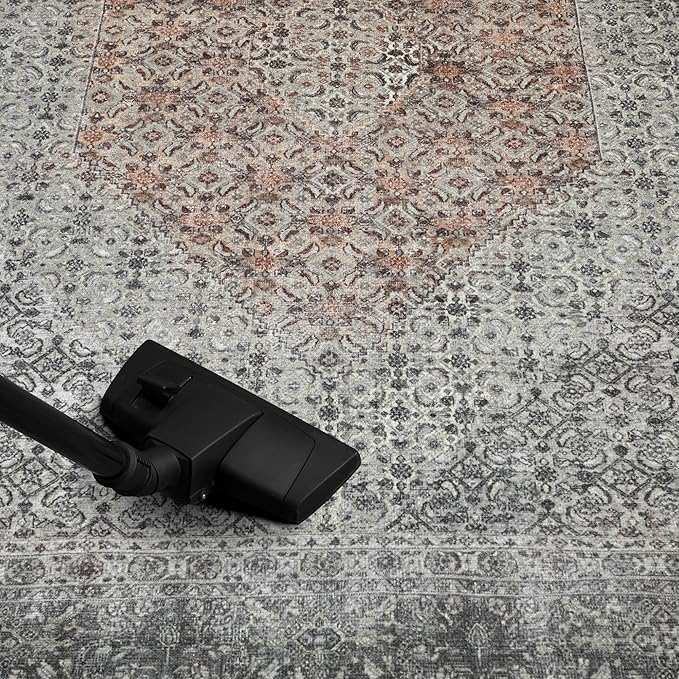 Keen Home Design 5x7 Rug - Machine Washable Area Rug with Non-Slip Backing, Ideal for Living Room, Dining Room, Bedroom - Vintage, Easy Clean, Durable, Low Pile - (5' x 7')