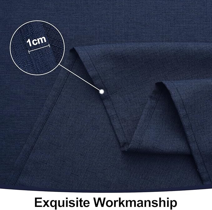 Smiry Rectangle Table Cloth Linen Textured, Waterproof Spillproof Anti-Wrinkle Burlap Tablecloth, Washable Decorative Fabric Table Cover for Dining, Party, Banquet, 60 x 84 Inch, Navy