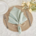 BALCONY & FALCON Cloth Napkins 100% Cotton with Fringed Handmade Square Rustic Style Washable Napkins 6 Pack Sage Green 20 x 20 inches for Easter Thanksgiving Christmas Weddings Parties Banquets