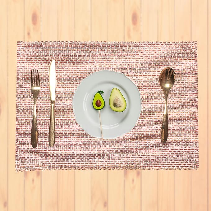 Urban Villa Placemats Fall 100% Cotton Fused Placemats 14''x 20'' Over Sized Set of 6 Placemats Every Day Use Heavier QualityPlacemats