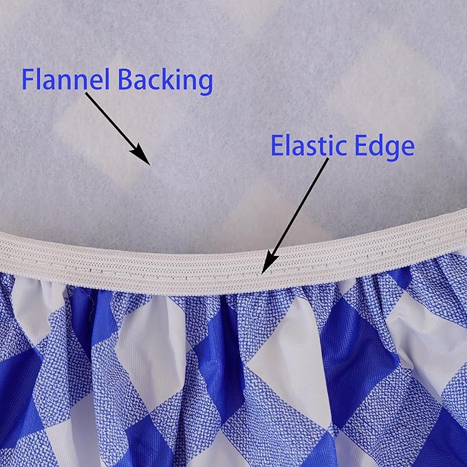 Walrus Round Vinyl Fitted Tablecloth with Flannel Backing Elastic Edge Design Table Cover Waterproof Oil-Proof PVC Table Cloth Stain-Resistant Best for 45"-56" Round