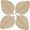 Placemats Set of 4,Natural Leaf-Shaped Charger Plates Handcrafted Fall Placemats for Dining Table Décor