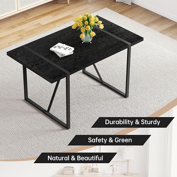 Modern Dining Table and Chairs Set of 6, 7 Piece Kitchen Table and Chairs for Kitchen Dining Room, Apartment