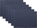 Solino Home Linen Navy Blue Placemats Set of 6-100% Pure Linen Placemats 14 x 19 Inch for Winter, Spring, Easter - Fete
