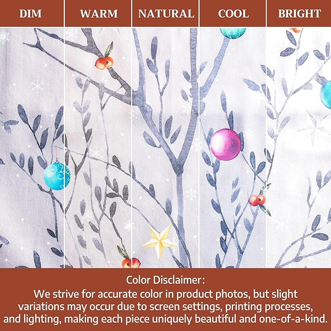 Maison d' Hermine Table Cloth Rectangle Table 100% Cotton 54 x 72 Inches Fall Tablecloth Reusable Everyday Use for Thanksgiving Christmas Decorations Dining Farmhouse Party (Fairy Christmas)
