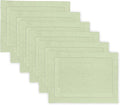 Solino Home Linen Cloth Placemats Set of 6-100% Pure Linen Hemstitch Sage Green Placemats 14 x 19 Inch - Classic Hemstitch Table Place Mats for Winter, Spring, Easter, St Patricks Day