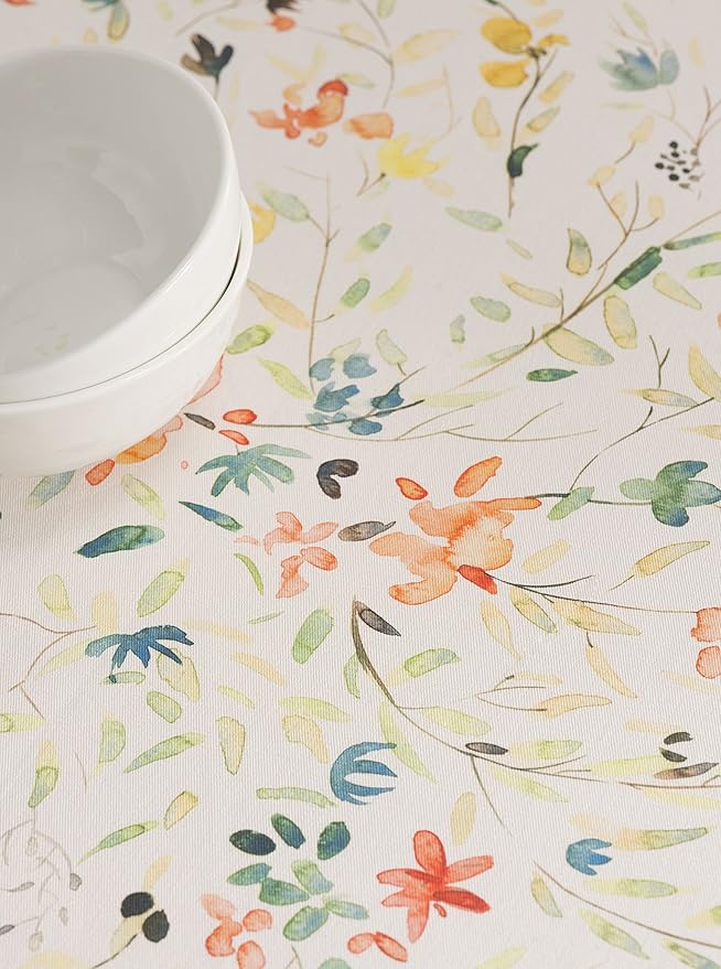 Maison d' Hermine Table Cloth Round Table 100% Cotton 63 Round Inches Tablecloth Reusable Decorative for Dining Room Farmhouse Home Valentines Day Decorations Spring Summer - Colmar