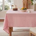 Linen Tablecloth for Rectangle Table, 60x104 Inch Pink, Farmhouse Style Pink Tablecloth, Water Resistant Burlap Tablecloths for Dining Table Farmhouse Kitchen