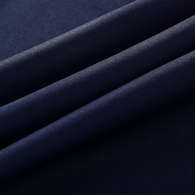2-Pack Round 90-inch Navy Blue Table Cloths, Solid Stain and Wrinkle Resistant Circular Tablecloth, Premium Plain Weave Polyester Fabric Table Linen Covers for Hotel, Banquet