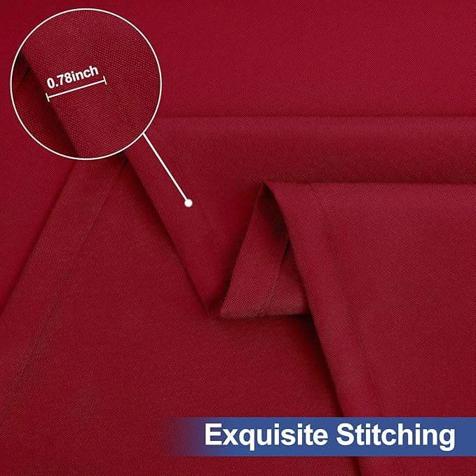 homing 2 Pack Rectangle Table Cloth, Elastic Fitted Fabric Tablecloth Fits for 4 Foot Folding Tables, Washable Table Cover for Picnic, Camping, Indoor & Valentine's Day (Wine Red, 30" x 48")