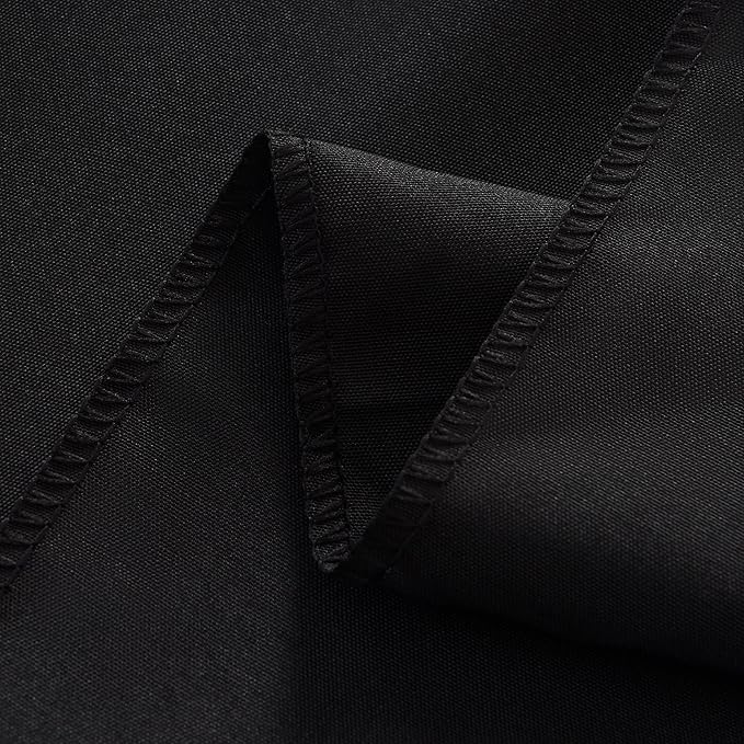 10-Pack 60x144 inch Black Table Cloths, Solid Stain and Wrinkle Resistant Oblong Tablecloth, Premium Plain Weave Polyester Fabric Rectangle Table Linen Covers for Hotel, Banquet