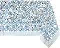 ATOSII Butterfly Blue 100% Cotton Rectangle Summer Tablecloth, Handblock Floral Print Linen Table Cloth for Kitchen Dining I Parties, Weddings, Outdoors, Decor 60 X 108 Inches, 8 Seater