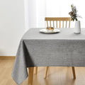 JIUZHEN Rectangle Table Cloth Faux Linen Farmhouse Tablecloth Wrinkle and Stain Resistant Decorative Fabric Table Cover for Kitchen, Dining Room, Parties and Camping, Grey, 52 x 70 Inch