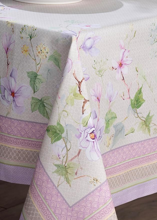 Maison d' Hermine Table Cloth Rectangle Table 100% Cotton 60 x 120 Inches Tablecloth Reusable Decorative for Dining Room Farmhouse Home Valentines Day Decorations Spring Summer - Magnolia Mornings