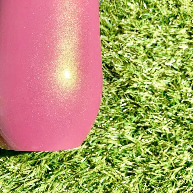 CHILLOUT LIFE 12 oz Stainless Steel Tumbler with Lid & Gift Box - Wine Tumbler Double Wall Vacuum Insulated Travel Tumbler Cup for Coffee, Wine, Cocktails, Ice Cream - PINK SPARKLE