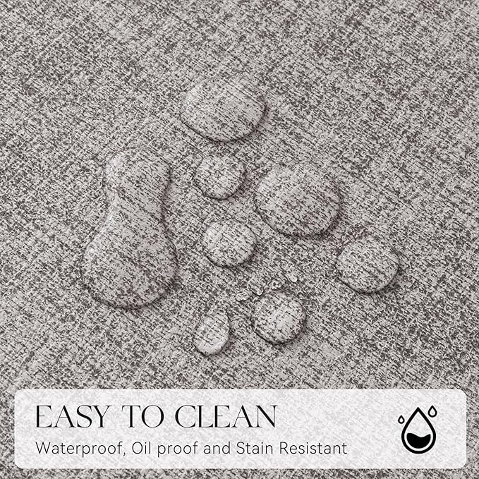 MOSAYT Faux Leather Placemats Set of 6, Heat Resistant Wipeable Washable Vinyl Place Mats with Coasters, Waterproof Oil Proof Table Mats for Kitchen Dining Party Outdoor, 12" x 17", Light Grey