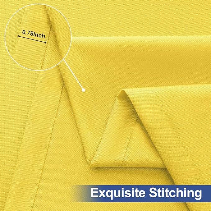 homing 2 Pack Rectangle Table Cloth, Elastic Fitted Fabric Tablecloth Fits for 8 Foot Folding Tables, Washable Table Cover for Picnic, Camping, Indoor & Outdoor (Yellow, 30" x 96")