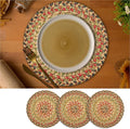 Homespice Kingston Jute Braided Trivets for Table, Warm Country Decor, Set of 3, Multicolor 8" Round Heat Resistant Mats - Rich Colors, Easy to Clean, Durable and Protects Furniture