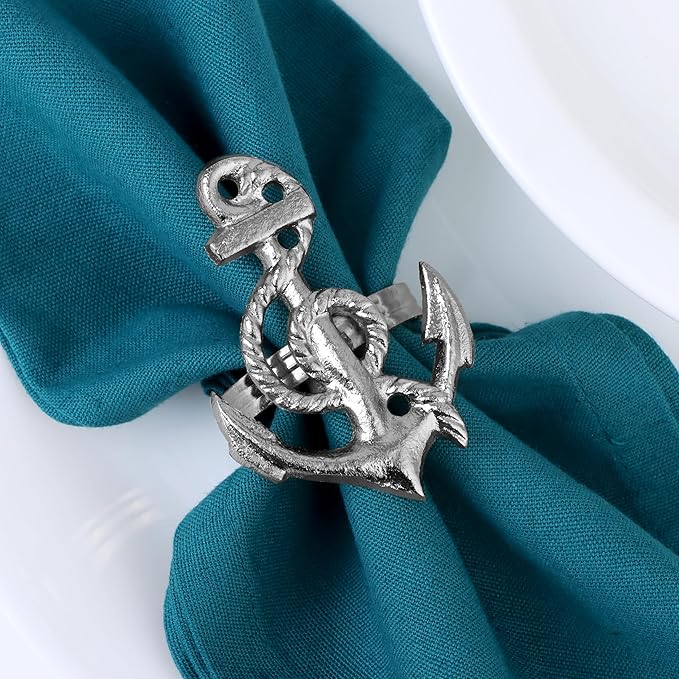 ALPHA Living HOME Silver Napkin Rings Set of 12 - Durable & Versatile, Elegant Metal Napkin Rings for Table Settings, Special Occasions, Easter Table Decor & Gift Giving Ideas Silver