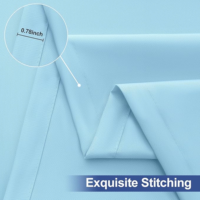 homing 2 Pack Rectangle Table Cloth, Elastic Fitted Fabric Tablecloth Fits for 6 Foot Folding Tables, Washable Table Cover for Picnic, Camping, Indoor & Outdoor (Light Blue, 30" x 72")