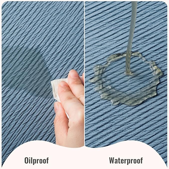 Jovono Faux Leather Placemats Set of 4, Waterproof Washable Table Mats, Easy-Clean Heat Resistant Kitchen Vinyl Place Mat for Dining Table, Restaurant, Indoor, 17.8"x11.8", Light Blue