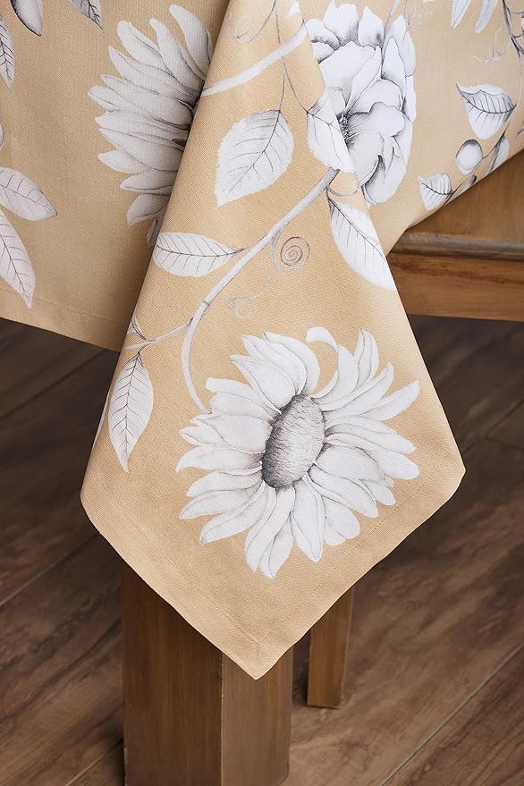 Maison d' Hermine Table Cloth Rectangle Table 100% Cotton 70 x 140 Inches Fall Tablecloth Reusable Everyday Use for Thanksgiving Christmas Decorations Dining Farmhouse Party (Pretty Autumn)