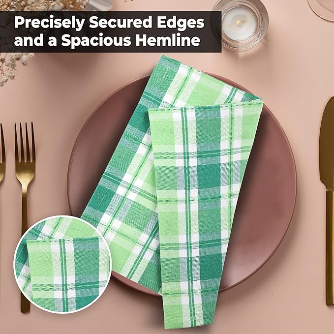 Urban Villa Cloth Napkins Set of 12 20x20 Inches 100% Cotton Napkins Cloth Washable Soft Durable Reusable Absorbent Table Dinner Napkins Cloth for Hotel Lunch Restaurant Weddings Parties- St Patrick