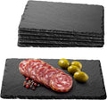 Navaris Slate Plates - Food Contact Safe Black Stone Plates - Cheese Platter Charcuterie Boards Serving Plates - Stone Slab Plate Cheese Board - Set of 6-9.1 x 5.9 (23 x 15cm)
