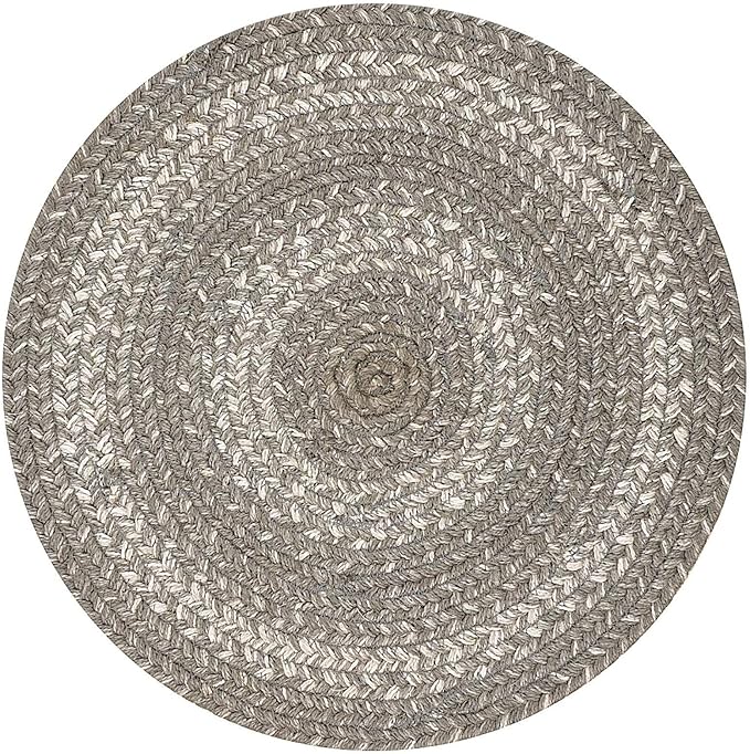 Homespice Grey Cloud Jute Woven Round Placemats Set of 6, 15", Warm Country Decor, Grey Table Mats - Vibrant Colors, Durable, Easy to Clean and Protects Furniture