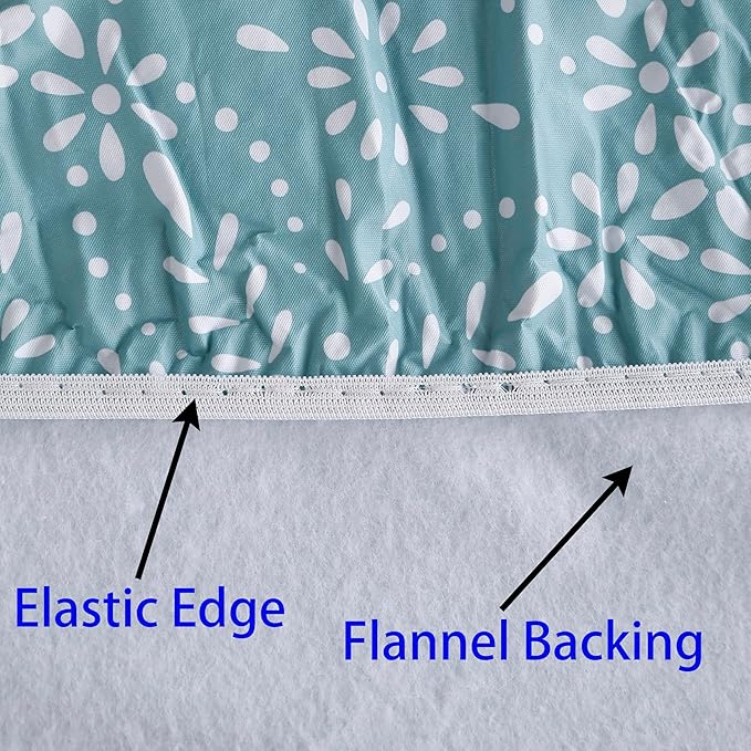 Walrus Round Vinyl Fitted Tablecloth with Flannel Backing Elastic Edge Design Table Cover Waterproof Oil-Proof PVC Table Cloth Stain-Resistant Best for 37"-44" Round