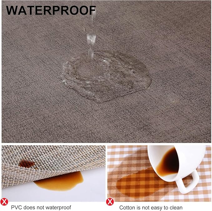 homing Faux Leather Heat Resistant Placemats 4 Packs, Waterproof Wipeable Dining PU Place Mats for Indoor & Outdoor, Easy to Clean, Brown