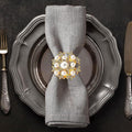 Decozen Set of 8 Gold Napkin Rings with Pearl Design, Festive, Table Decor Setting for Holiday, Wedding, Birthday, Kitchen, Home Decor, Housewarming Gift - Thanksgiving & Christmas Gift Decoration