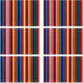 Mexican Placemats Set of 6, Waterproof Linen Fabric, Non-Slip Backing & Easy Clean, Elegant Dining Table Protectors for Family and Guests(Mexican Ethnic Colorful Stripes)
