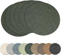 13" Round Placemats Set of 6, Reversible Faux Leather Heat Resistant Table Mats, Waterproof Oilproof Wipeable Table Protective Placemats for Vinyl, Washable for Indoor & Outdoor Use (6, Dark Green)