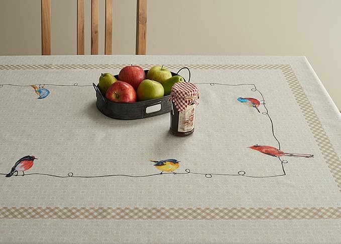 Maison d' Hermine Birdies On Wire 100% Cotton Tablecloth 54 - inch by 72 - inch.