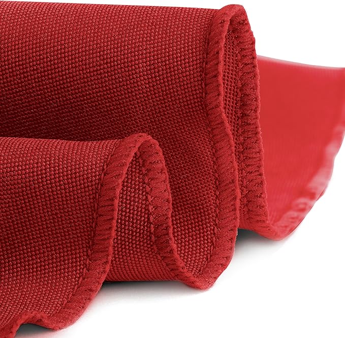 Gee Di Moda Round Tablecloth - 120 Inch Red Round Table Cloth for 60 to 96 Inch Round Tables - Heavy Duty Washable Fabric - for Buffet Table, Holiday Party, Dinner, Wedding & Baby Shower