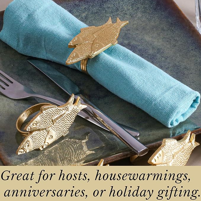 ALPHA Living HOME Decorative Napkin Rings - 12 Pcs Elegant Metal Table Accents for Christmas, Holiday Table Decor, Weddings, Parties & Family Dinners, Gift (Gold)