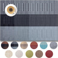 Placemats Set of 8 - Easy Clean Woven Vinyl Placemats for Dining Table, Indoor/Outdoor Place Mats, Washable PVC Table Mats （Silver Gray Black）