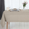 D'Moksha Homes Natural Linen Tablecloth for Rectangle Tables 60 x 132 Inch - 100% Pure Linen Natural Table Cloth - Classic Hemstitch, Machine Washable Dining Tablecloth for Valentines, Spring, Easter