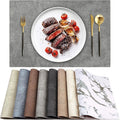 Leather Heat Resistant Placemats Set of 6 Waterproof Wipeable Washable PU Table Mats,Easy to Clean Anti-Slip Place Mats (Light Grey, 6)