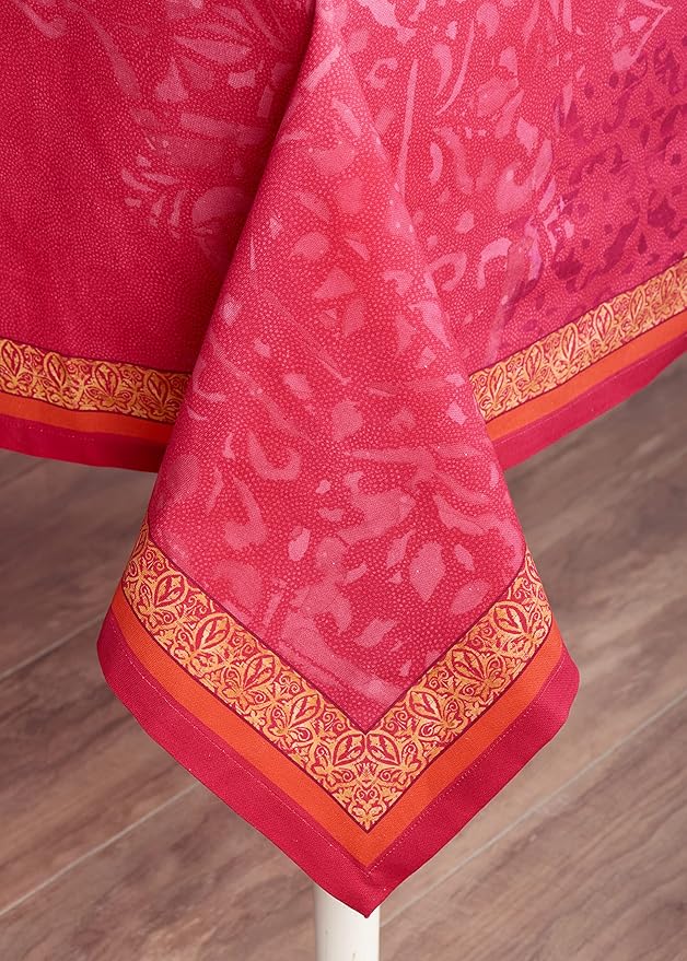 Maison d' Hermine Table Cloth Square Table 100% Cotton 60 x 60 Inches Fall Tablecloth Reusable Everyday Use for Thanksgiving Christmas Decorations Dining Farmhouse Party (Versailles)