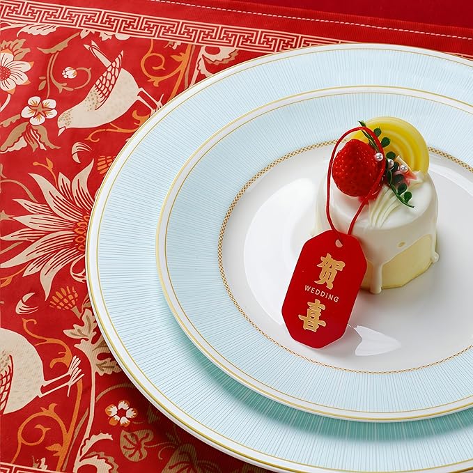 40 Pcs Fine Bone China Dinnerware Set, Porcelain & Ceramic Dinnerware Sets, Bone Stoneware & Ceramic Cookware Tableware Set Includes Dinner Plates|Spoons|Pasta Bowls|Soup Pot|Chopsticks