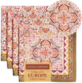 Maison d' Hermine Cloth Napkins Set of 4 100% Cotton for Thanksgiving Christmas Decorations Everyday Reusable Square Fall Napkins Cloth Washable Dinner Party (Damask, 20"x20")