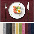 Blue Forest Placemats Set of 8, Dual-Layered Thickened Faux Linen Cloth Place Mats Heat Resistant Machine Washable Wrinkle Free Table Mats Indoor/Outdoor (Red)