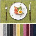 Blue Forest Placemats Set of 4, Dual-Layered Thickened Faux Linen Cloth Place Mats Heat Resistant Machine Washable Wrinkle Free Table Mats Indoor/Outdoor (Lime Green)
