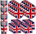 Britain UK England British Flag Birthday Party Supplies Set Plates Napkins Cups Tableware Kit for 16
