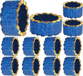 ALPHA Living HOME Handmade Epoxy Napkin Rings Set of 12 | Elegant Table Decor for Dining, Weddings & Events | Durable & Stylish Napkin Rings Holders | Art Deco Design (Blue Gold)