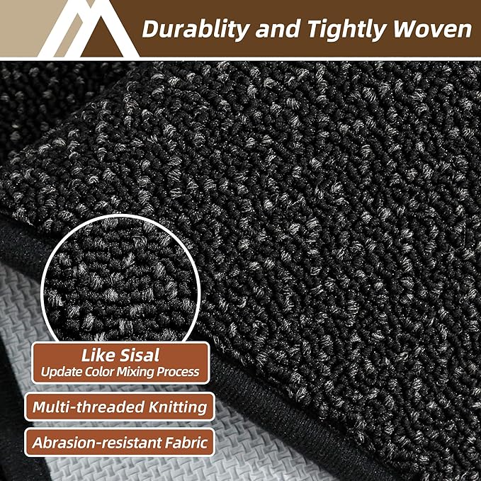 COSY HOMEER Kitchen Rugs and Mats 2PCS Non Slip Kitchen Mats for Floor Washable Stain Resistant Kitchen Runner Rug Sets Absorbent Kitchen Floor Mat 20"x32"+20"x48",Black