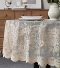 Warm Home Designs 36 Inch Round Table Cover with English Rose Design. Use as Round Small Tablecloth, Lace Table Cloth.. Small Gold Tablecloth for 2-4 Guests. LTC Linen 36"