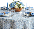 ATOSII Cotton Tablecloth 60" Inches Round Butterfly Blue